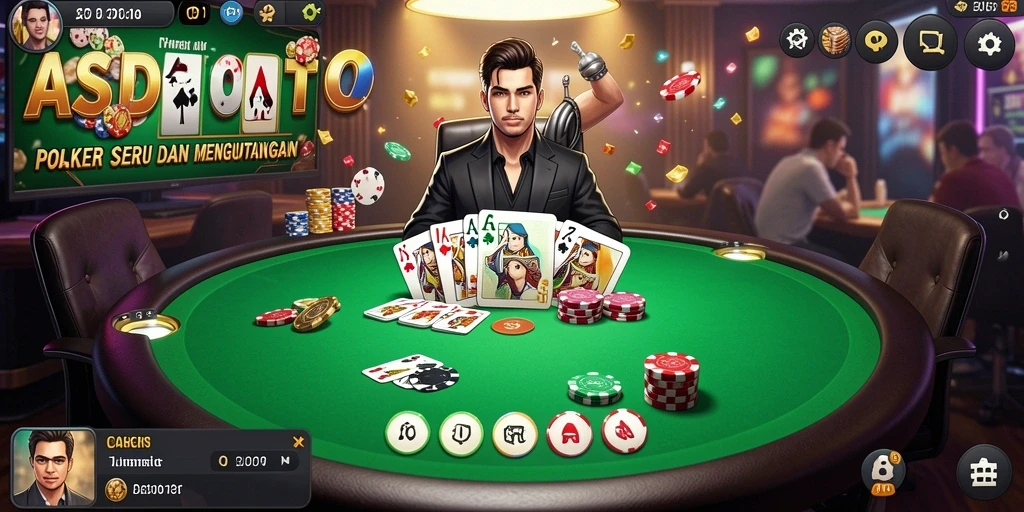 Screenshot gameplay ASDTOTO menampilkan suasana permainan Poker yang seru.