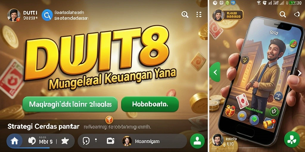 Tampilan gameplay DUIT8 yang seru dan mendidik tentang strategi keuangan.
