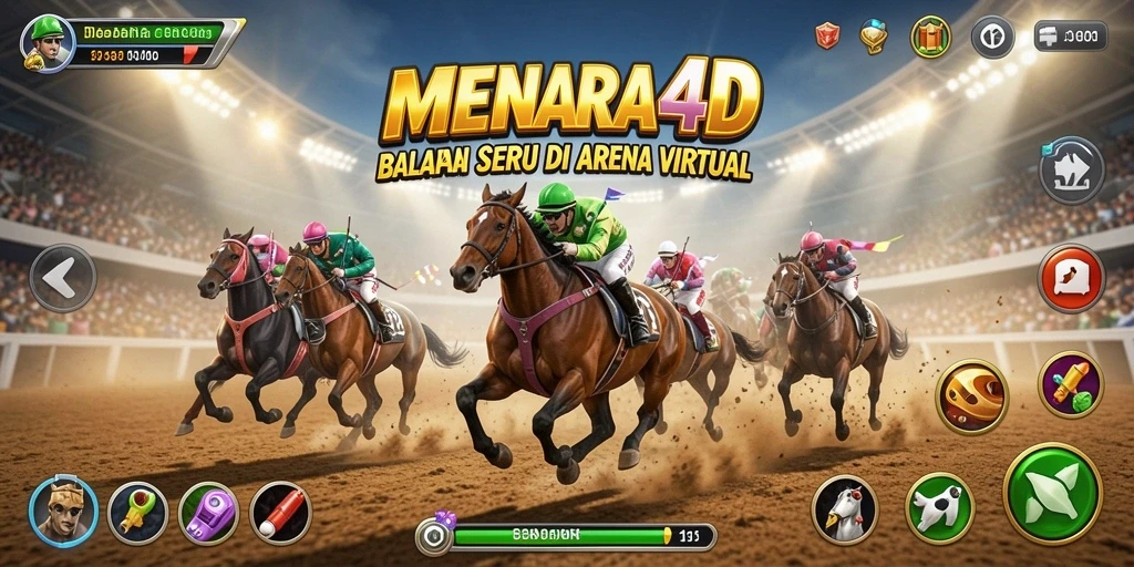Tampilan mendebarkan dari gameplay balapan MENARA4D.