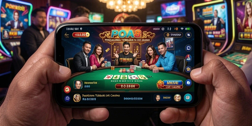 Screenshot gameplay Live Casino POA88 dengan dealer langsung.