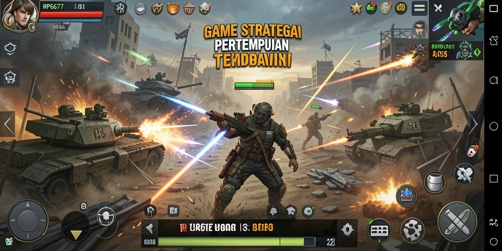 Tampilan aksi seru dalam gameplay SLG RP6677.