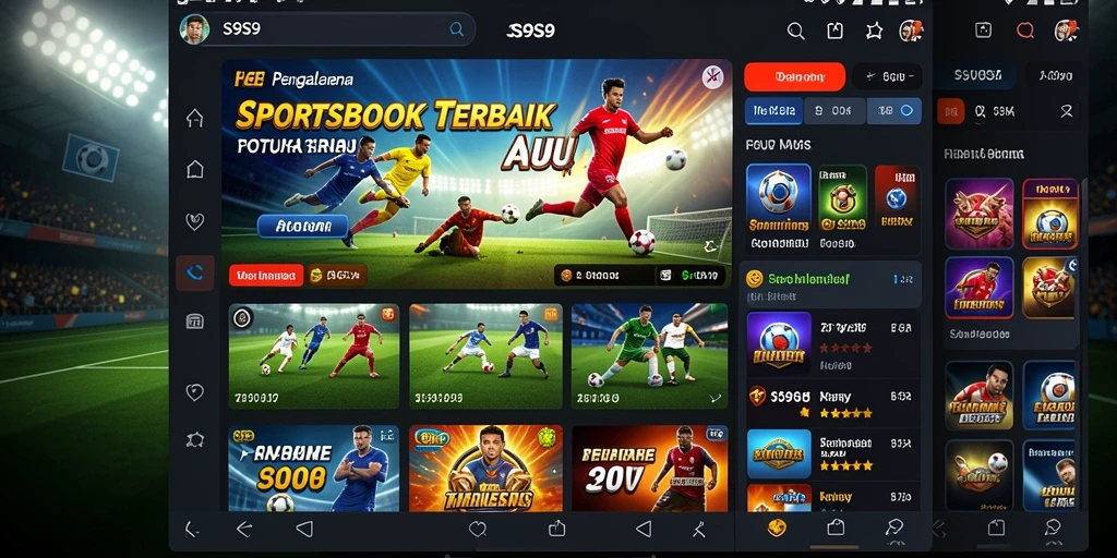 Screenshot gameplay S9S9 yang menunjukkan antarmuka taruhan olahraga.