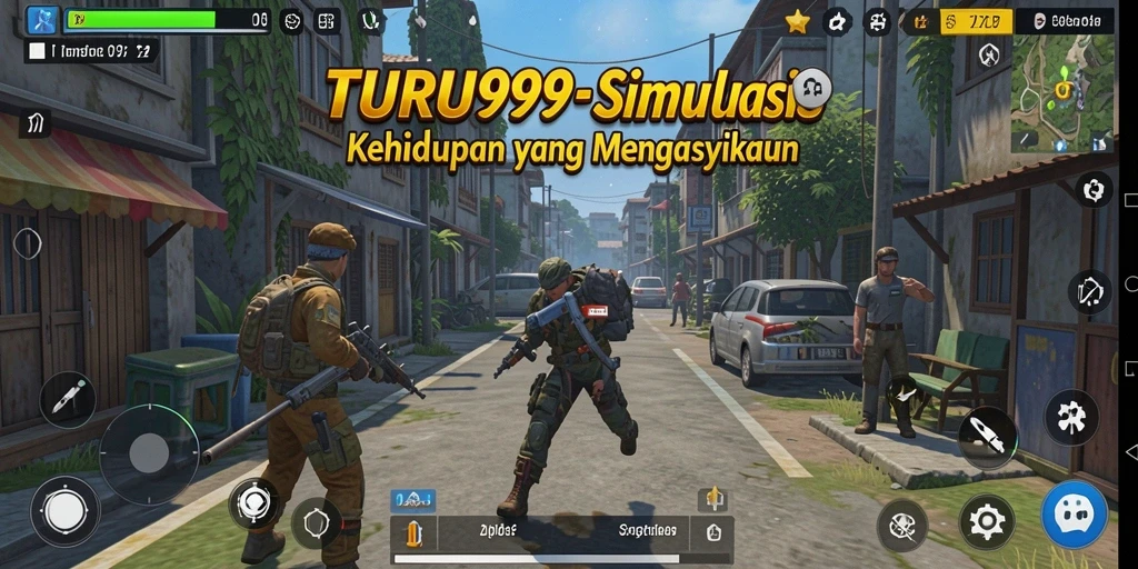 Tangkapan layar permainan TURU99 menampilkan karakter yang berinteraksi dalam lingkungan yang hidup.